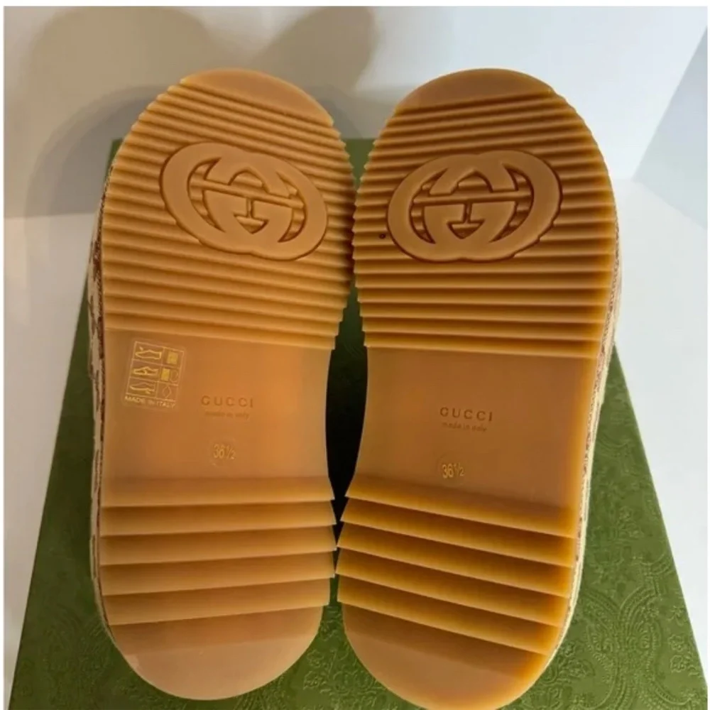 Canvas GG Monogram Angelina Platform Slide Sandals - Picture 4 of 6
